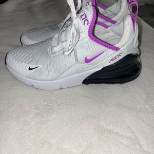 Nike Air Max 270 White and Fuchsia Sneakers